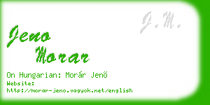 jeno morar business card