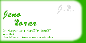 jeno morar business card